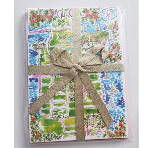 NWT  Lilly Pulitzer Palm Beach Map Note Card Set